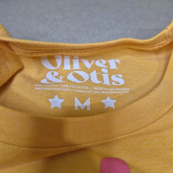 Oliver & Otis Women's Yellow Orange Tee with Pink Text 2330/320 - Picture 3 of 5